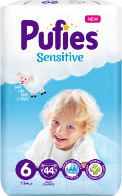 

Подгузники детские Pufies, Sensitive Extra Large 13+ кг