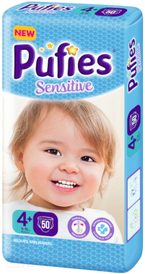 

Подгузники детские Pufies, Sensitive Maxi+ 9-16кг