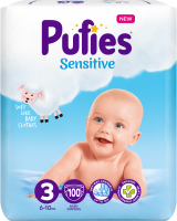 Подгузники детские Pufies Sensitive Midi 6-10кг (100шт) - 