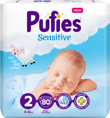 Подгузники детские Pufies Sensitive Mini 4-8кг (80шт)
