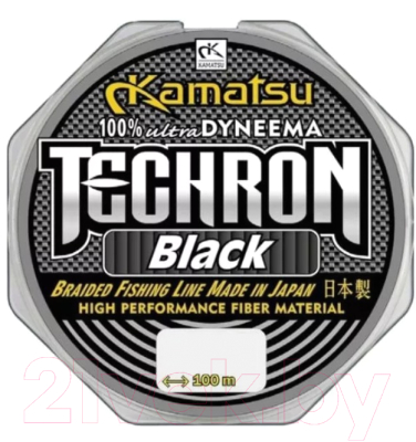 Леска плетеная KAMATSU Techron Black 0.20мм 100м / 255100020
