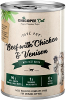 Влажный корм для кошек Chicopee Kitten С говядиной, курицей и олениной / H50810 (400г) - 