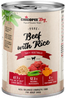 Влажный корм для собак Chicopee Adult говядина с рисом / H5092 (400г)