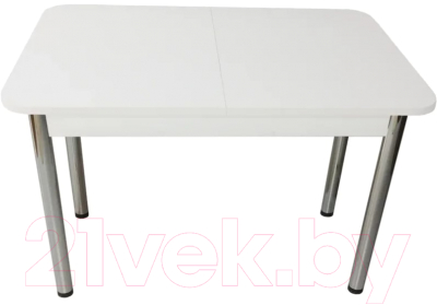Обеденный стол Solt СТД-09 (белый/ноги круглые хром)