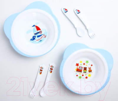 Набор посуды для кормления Mum&Baby Микс / 4827456 (голубой)