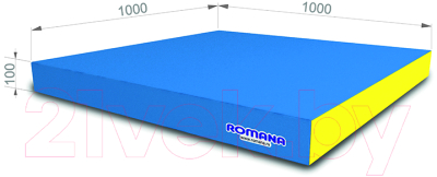 Гимнастический мат Romana 5.001.10 (голубой/желтый)