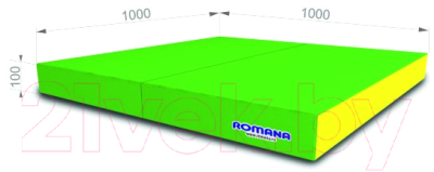 Гимнастический мат Romana 5.013.10 (светло-зеленый/желтый)