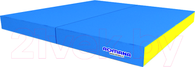 Гимнастический мат Romana 5.013.10 (голубой/желтый)
