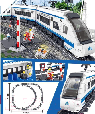 Конструктор электромеханический Jisi Bricks Скоростной пассажирский поезд на радиоуправлении / QL0310