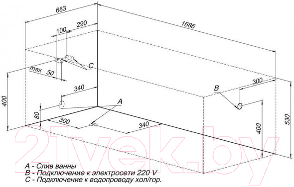 Ванна акриловая Aquanet Extra 170x70