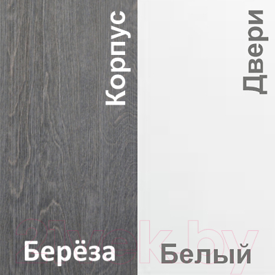 Шкаф-купе Кортекс-мебель Лагуна ШК01-01 (береза/белый)