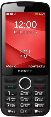 Мобильный телефон Texet TM-308 (черный/красный)
