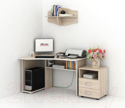 Комплект мебели для кабинета MFMaster Триан УШ-1-01 / Триан-1-01-ДС (дуб сонома)