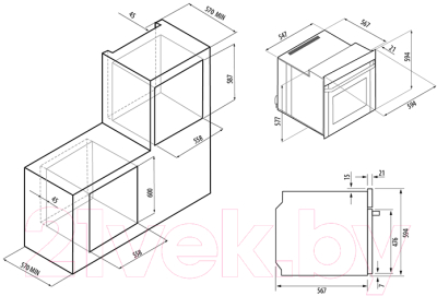 Комплект встраиваемой техники Fornelli FGA 60 Destro IX/BL + PGT 60 Ardore WH