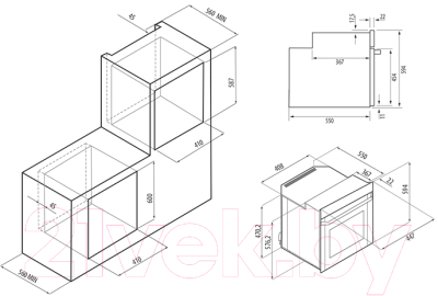 Комплект встраиваемой техники Krona Stretto 45 WH + Tordo 45 IX