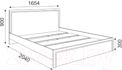 Двуспальная кровать Rinner Беатрис М06 160x200 (орех гепланкт)