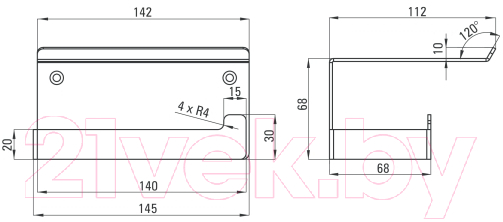 Держатель для туалетной бумаги Deante Mokko Nero ADM N221 (с полкой)