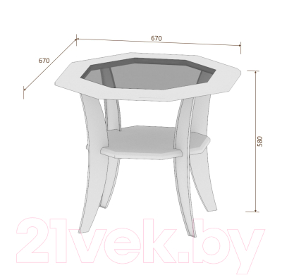 Журнальный столик Кортекс-мебель Лотос-1 (дуб сонома)