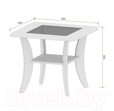 Журнальный столик Кортекс-мебель Лотос-3 (ясень белый)