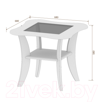 Журнальный столик Кортекс-мебель Лотос-4 (дуб натуральный)