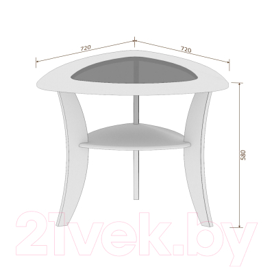 Журнальный столик Кортекс-мебель Лотос-5 (ясень белый)