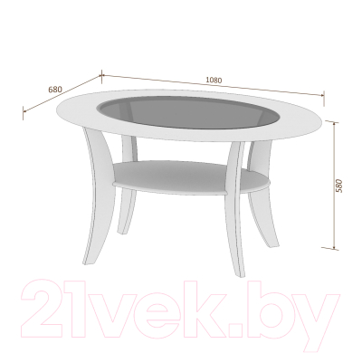 Журнальный столик Кортекс-мебель Лотос-7 (дуб сонома)