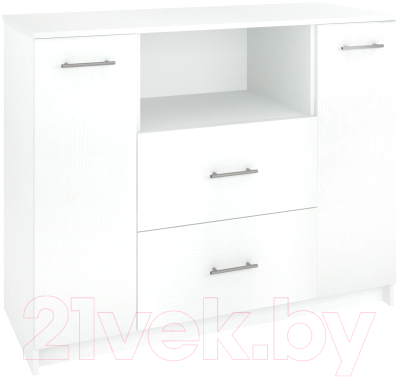 Тумба Кортекс-мебель Модерн 120-2д2ш (белый)