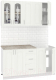 Кухонный гарнитур Кортекс-мебель Корнелия Ретро 1.5м (ясень белый/марсель) - 