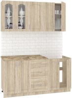 Кухонный гарнитур Кортекс-мебель Корнелия Ретро 1.6м (дуб сонома/мадрид) - 