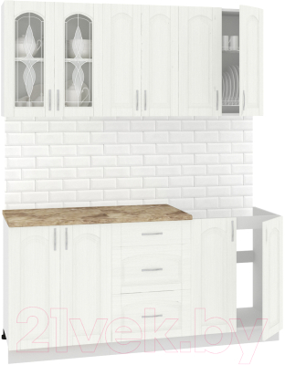 Готовая кухня Кортекс-мебель Корнелия Ретро 1.7м (ясень белый/мадрид)