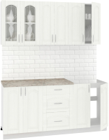 Кухонный гарнитур Кортекс-мебель Корнелия Ретро 1.7м (ясень белый/марсель) - 