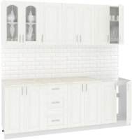 Кухонный гарнитур Кортекс-мебель Корнелия Ретро 2.2м (ясень белый/марсель) - 