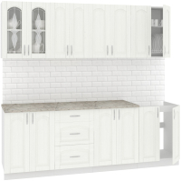 Кухонный гарнитур Кортекс-мебель Корнелия Ретро 2.3м (ясень белый/марсель) - 