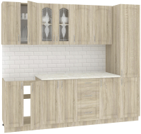 Готовая кухня Кортекс-мебель Корнелия Ретро 2.4м (дуб сонома/королевский опал) - 