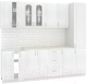 Кухонный гарнитур Кортекс-мебель Корнелия Ретро 2.4м (ясень белый/королевский опал) - 