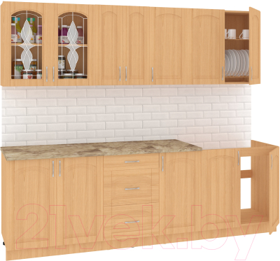 Готовая кухня Кортекс-мебель Корнелия Ретро 2.5м (ольха/мадрид)