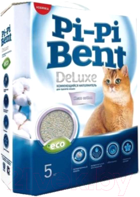 Наполнитель для туалета Pi-Pi-Bent Deluxe Clean Cotton / 00857 (12л/5кг)