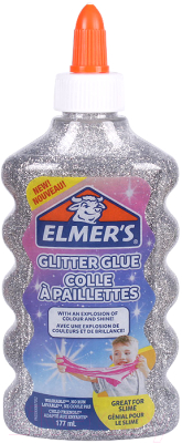 Клей силикатный Elmers Glitter Glue / 2077255 (серебристый)