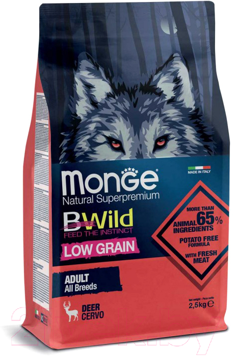 Сухой корм для собак Monge BWild Adult Deer (2.5кг)