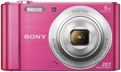 Компактный фотоаппарат Sony Cyber-shot DSC-W810 (розовый) - вид спереди