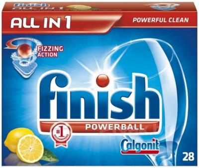 Таблетки для посудомоечных машин Finish All in One Лимон (28шт) - общий вид