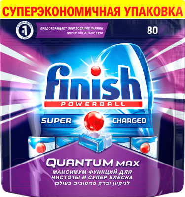 Таблетки для посудомоечных машин Finish Quantum Max (80шт)