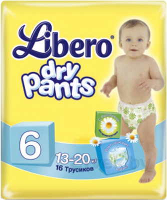 Подгузники-трусики детские Libero Dry Pants 6 Extra Large (16шт) - общий вид