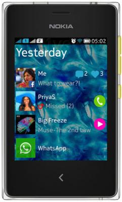 Мобильный телефон Nokia Asha 502 Dual (Yellow) - общий вид