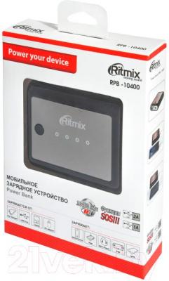 Портативное зарядное устройство Ritmix RPB-10400 (черный) - упаковка