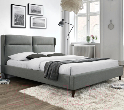 Двуспальная кровать Halmar Santino 160x200 (серый)