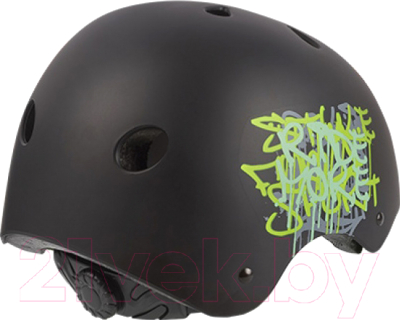 Защитный шлем Polisport Urban Radical Graffiti (р-р 53-55, черный/зеленый)