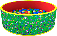 Сухой бассейн Romana Веселая поляна ДМФ-МК-02.51.02 (100 шариков, зеленый/красный) - 
