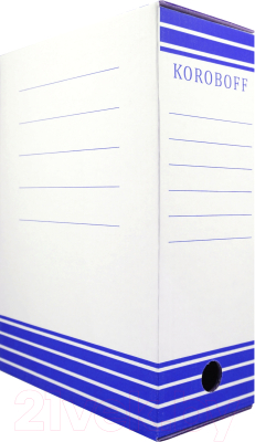 Коробка архивная Koroboff 322х120х240 (белый/синяя печать)