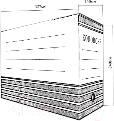Коробка архивная Koroboff 327х150х240 (белый/синяя печать)